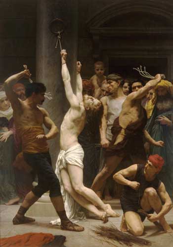 Painting Code#1440-Bouguereau, William(France): The Flagellation of Christ