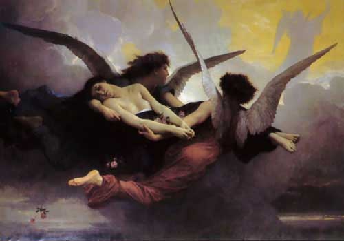 Painting Code#1444-Bouguereau, William(France): A Soul Brought to Heaven