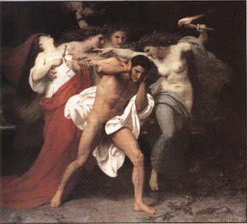 Painting Code#1445-Bouguereau, William(France): Orestes Pursued by the Furies