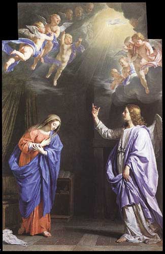 Painting Code#1452-Champaigne, Philippe de(France): The Annunciation