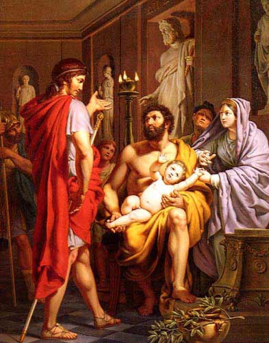 Painting Code#1460-Francois, Pierre Joseph(Belgium): Themistocles, Banished from Athens, Goes Begging in Admete, to the King Of Molosses