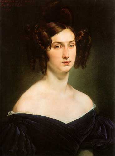 Painting Code#1477- Hayez, Francesco(Italy):  Portrait of Countess Luigia Douglas Scotti d&#039;Adda