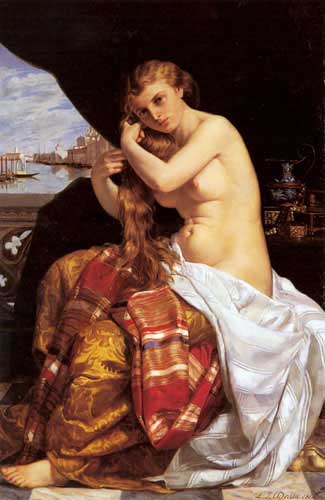 Painting Code#15002-David, Jacques-Louis: Venetian Lady at Her Toilette