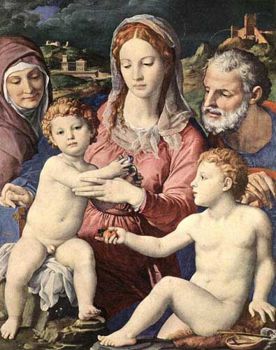 Painting Code#15010-Bronzino, Agnolo(Italy): Holy Family
