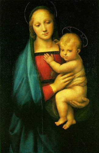 Painting Code#15022-Raphael - Madonna del Granduca