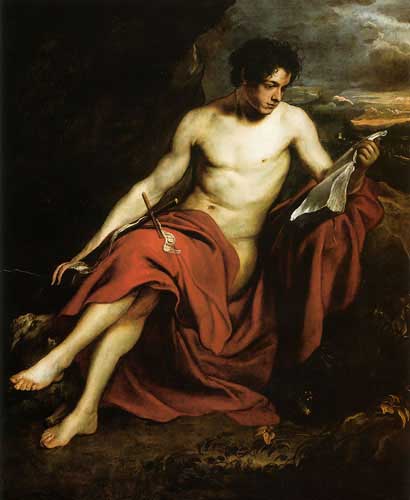 Painting Code#15023-Sir Anthony van Dyck: Saint John the Baptist in the Wilderness