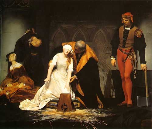 Painting Code#15027-Delaroche, Paul(France): The Execution of Lady Jane Grey
