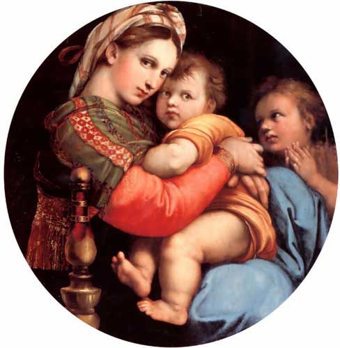 Painting Code#15030-Raphael - Madonna della Sedia