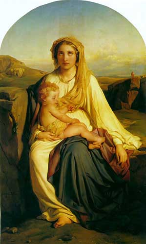 Painting Code#15033-Delaroche, Paul(France): Virgin and Child