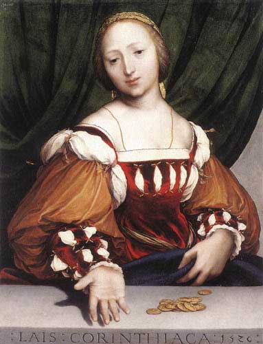 Painting Code#15041-Holbein the Younger, Hans (Germany): Lais of Corinth