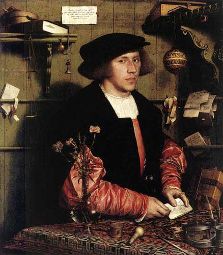 Painting Code#15043-Holbein the Younger, Hans (Germany): Portrait of the Merchant Georg Gisze 
 

