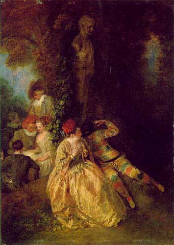 Painting Code#15080-Watteau, Jean-Antoine: Mezzetin