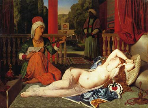 Painting Code#15128-Ingres - Odalisque with Female Slave