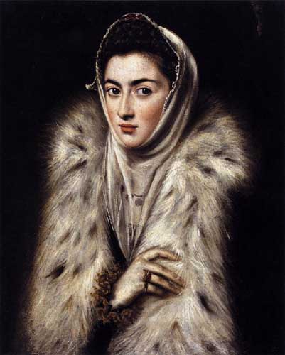 Painting Code#15137-El Greco - A Lady in a Fur Wrap