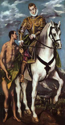 Painting Code#15150-El Greco - St. Martin and the Beggar