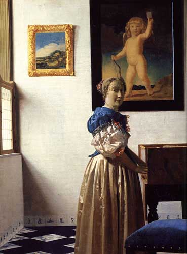Painting Code#15174-Vermeer, Jan - Young Woman Standing at a Virginal