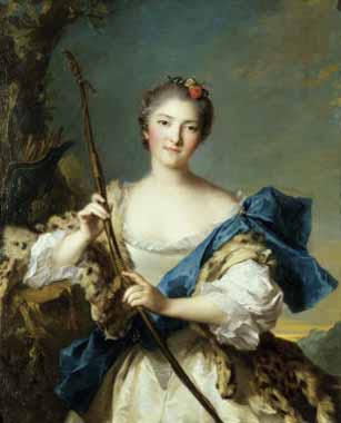 Painting Code#15180-Jean Marc Nattier - Portrait of a Lady as Diana