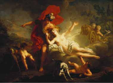 Painting Code#15186-Jean Marc Nattier - Venus and Adonis