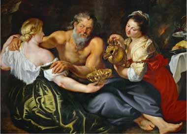 Painting Code#15202-Rubens, Peter Paul - Lot and His Daughters