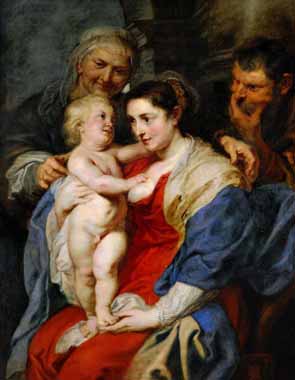Painting Code#15208-Rubens, Peter Paul - The Holy Famioy with Saint Anne