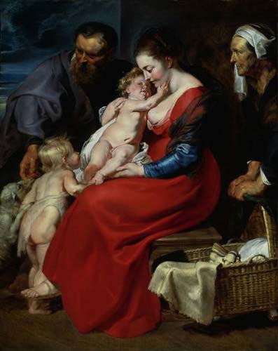 Painting Code#15231-Rubens, Peter Paul - The Holy Family with Saints Elizabeth and John the Baptist