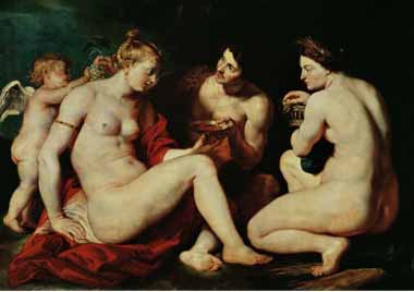Painting Code#15246-Rubens, Peter Paul - Venus, Cupid, Bacchus and Ceres