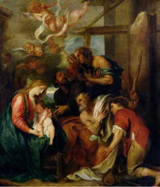 Painting Code#15260-Sir Anthony van Dyck - Adoration of the Shepherds