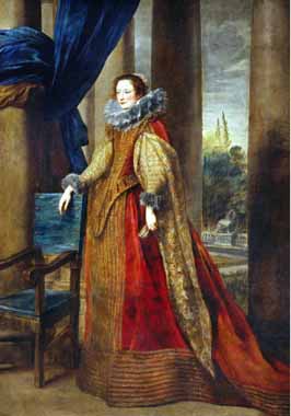 Painting Code#15274-Sir Anthony van Dyck - Portrait of the Marquise Jeronima Spinola-Doria