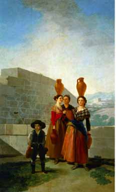Painting Code#15292-Goya, Francisco - Girls Carrying Jugs of Water