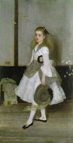Painting Code#1531-Whistler, James Abbott McNeill: Harmony in Grey and Green: Miss Cicely Alexander
