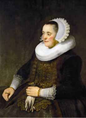 Painting Code#15316-Rembrandt van Rijn - Female Portrait (Woman Looking at Her Husband)