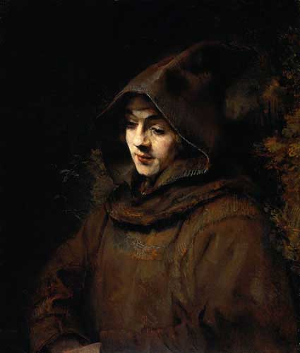 Painting Code#15320-Rembrandt van Rijn - Titus van Rijn in a Monk&#039;s Habit