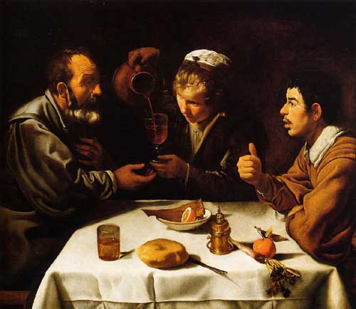 Painting Code#15367-Velazquez, Diego - Peasants at a Table