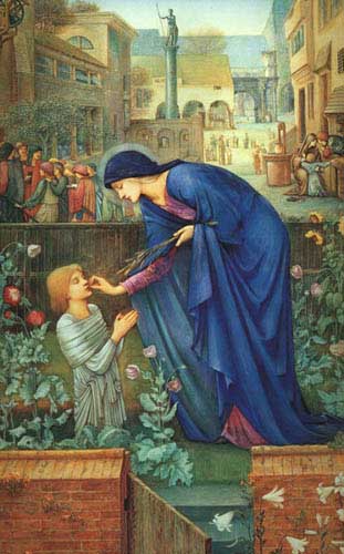 Painting Code#1543-Burne-Jones, Sir Edward Coley (UK): The Prioress&#039; Tale