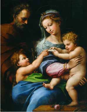Painting Code#15448-Raphael - Madonna Della Rosa