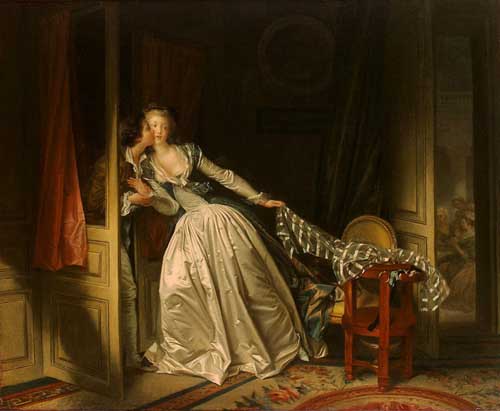 Painting Code#15478-Fragonard, Jean Honore - The Stolen Kiss