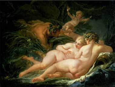 Painting Code#15511-Boucher, Francois - Pan and Syrinx