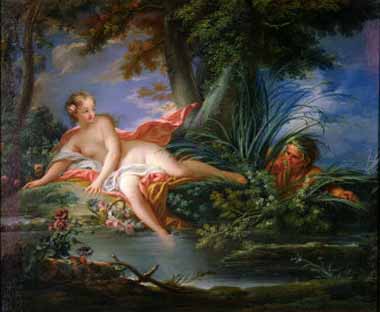 Painting Code#15514-Boucher, Francois - The Bather Surprised
