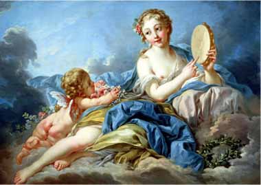 Painting Code#15517-Boucher, Francois - The Muse Terpsichore