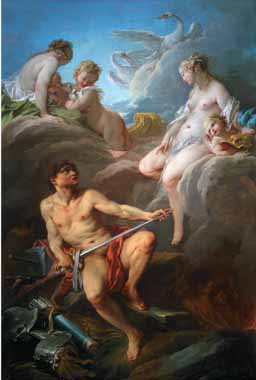 Painting Code#15525-Boucher, Francois - Venus Asks Vulcan, the Husband She Left, to Forge Arms for Reneas, Her Illegitimate Son