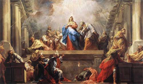 Painting Code#15545-Jean Restout - Pentecost