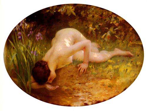 Painting Code#1666-Lenoir, Charles Amable(France): The Bather