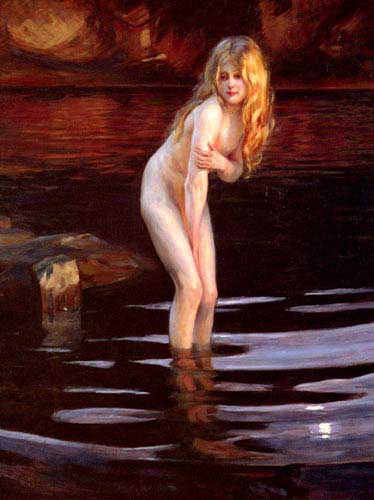 Painting Code#1692-Chabas, Paul Emile(France): The Bather