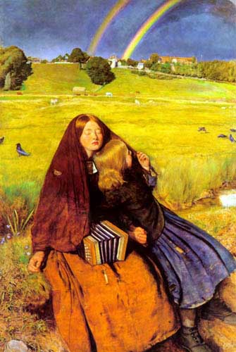 Painting Code#1702-Millais, John Everett(England): The Blind Girl