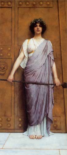 Painting Code#1731-Godward, John William(England): At the Gate of the Temple