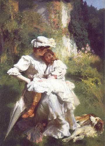 Painting Code#1827-Friant, Emile(France): Maternal Tenderness
