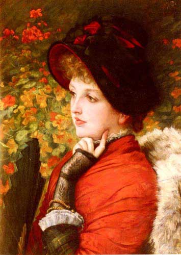Painting Code#1836-Tissot, James Jacques Joseph(France): Type Of Beauty