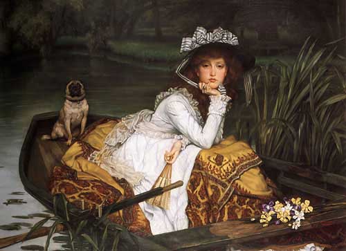 Painting Code#1847-Tissot, James Jacques Joseph(France): Young Lady in a Boat