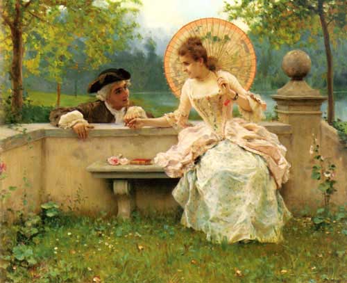 Painting Code#1859-Andreotti, Federico: A Tender Moment in the Garden