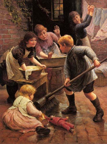Painting Code#1871-Armitage, Thomas Liddall: Washing Day